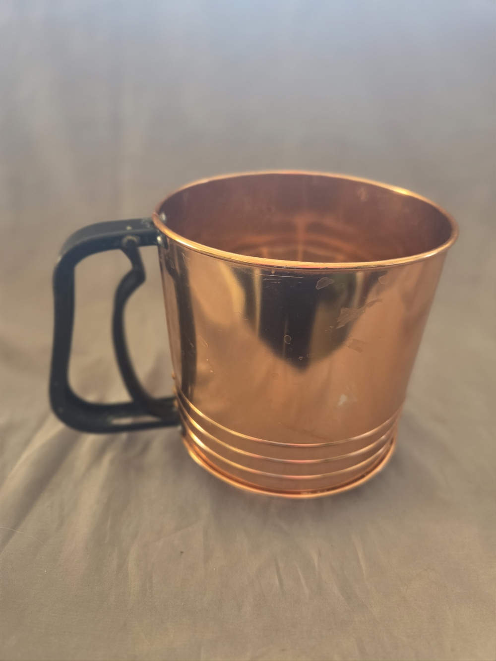 Copper Finish Siftee with Black Handle - Home Dining